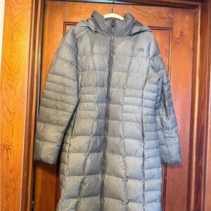 The North Face Grey Quilted Long Jacket